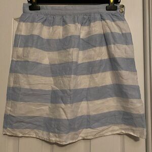 Kenar 100% Linen Blue and White Striped Skirt